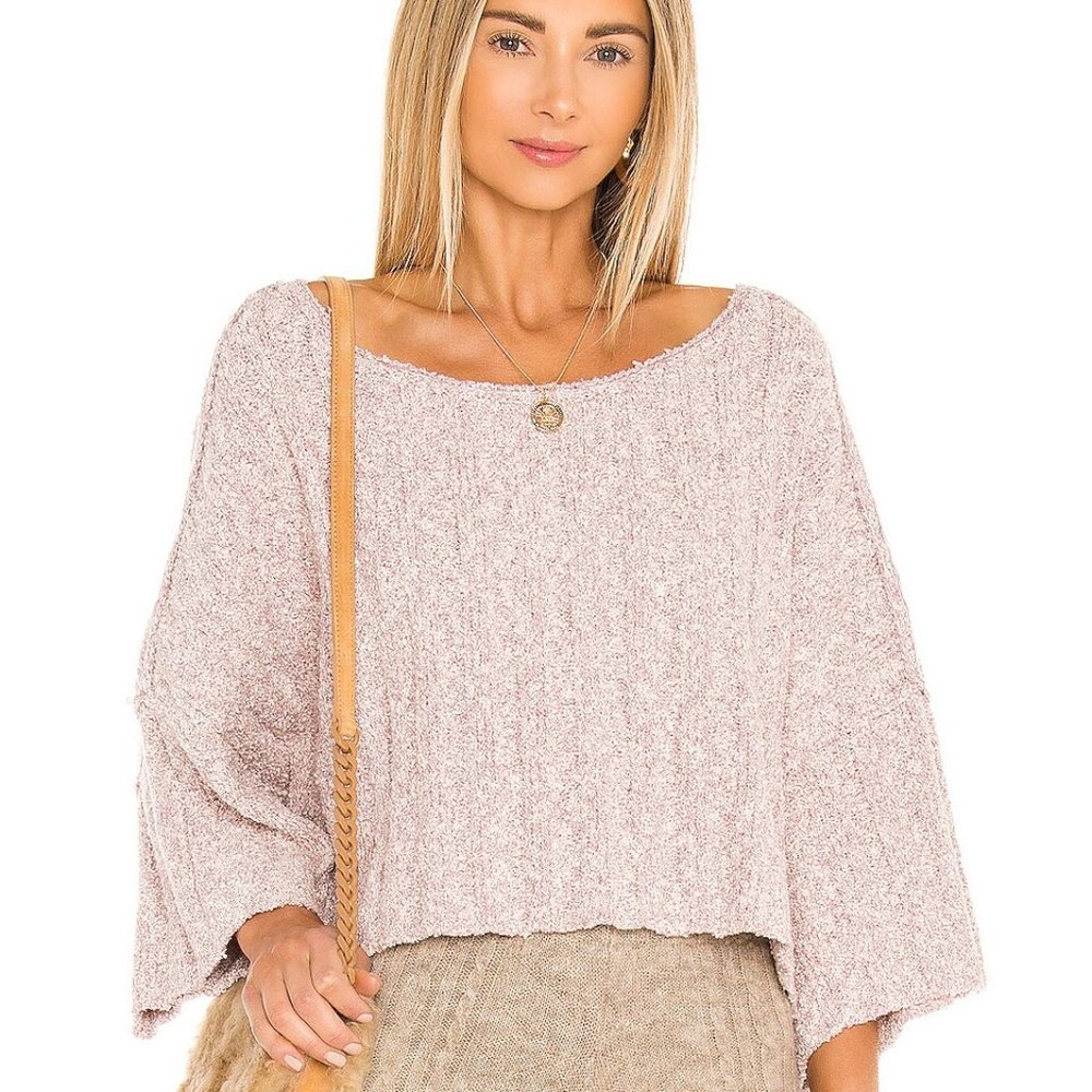 Free People Good Day Pullover in Mauve Mousse  Sz Medium NWOT